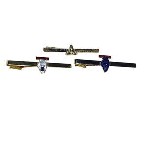 Lot of 3 Gold Tone Illinois Council Of Carpenters Tie Bars (5896)